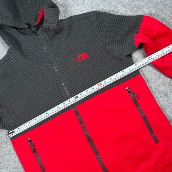 The North Face Hoodie Mens Large Red Grey Full Zip Colorblock Activewear - Picture 5 of 16
